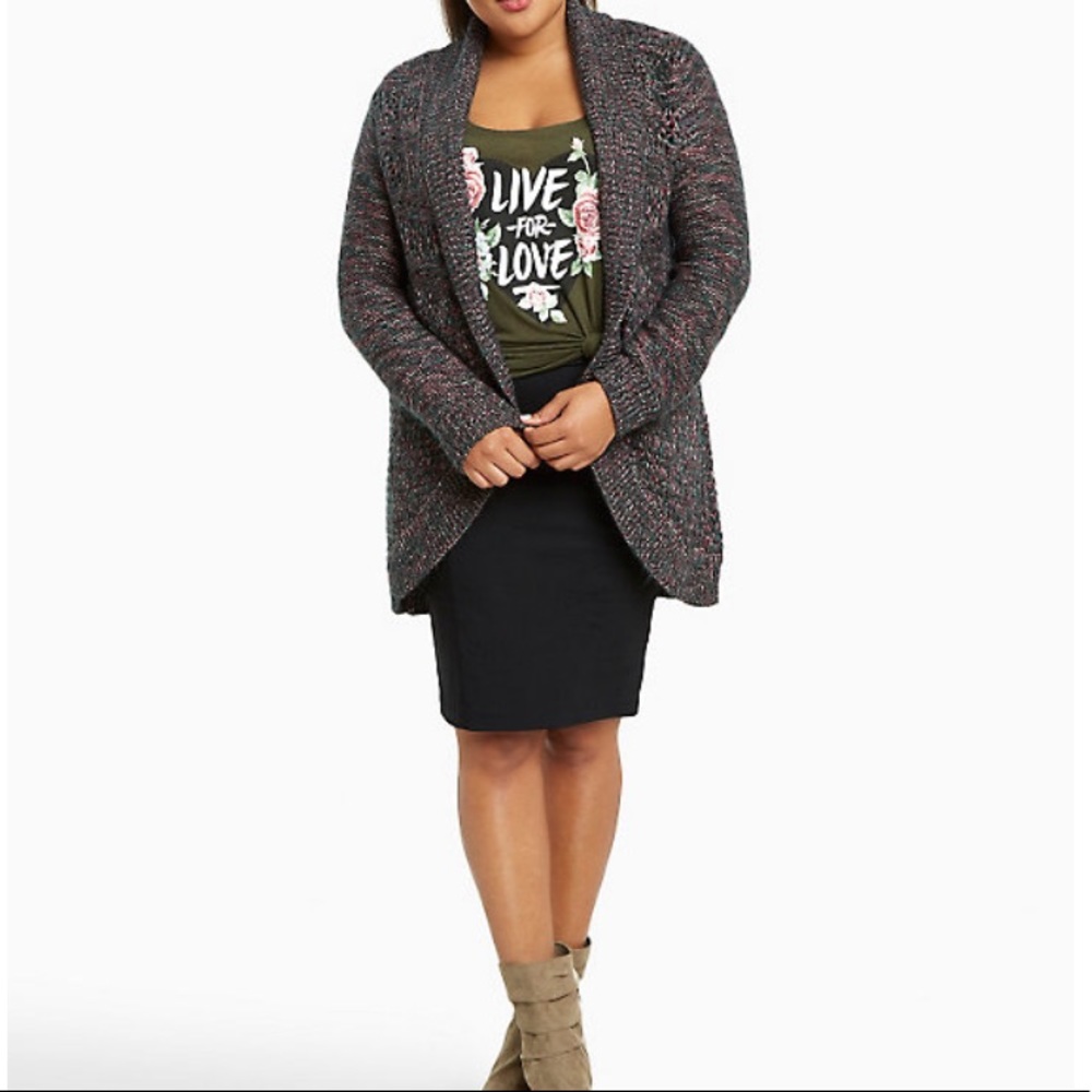 Marled Open Stitch Sweater